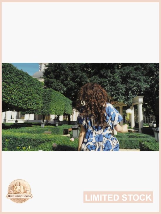 Floral Button Down Shirt Dress Puff Sleeve Loose Fit Mini Casual Boho Summer - Picture 7 of 7